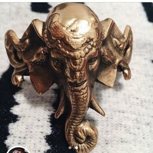 Vintage Brass Elephant Cuff